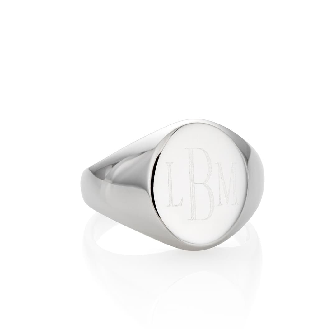 Classic Oval Signet Ring in Sterling Silver 1