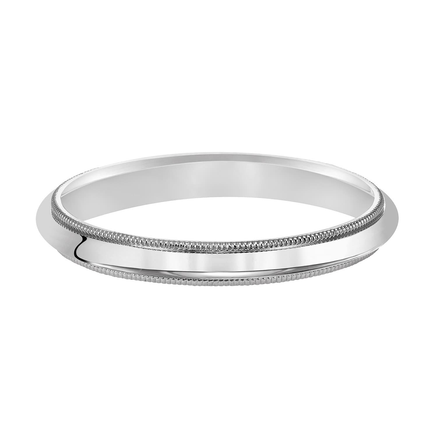 Low Dome Wedding Band With Milgrain
