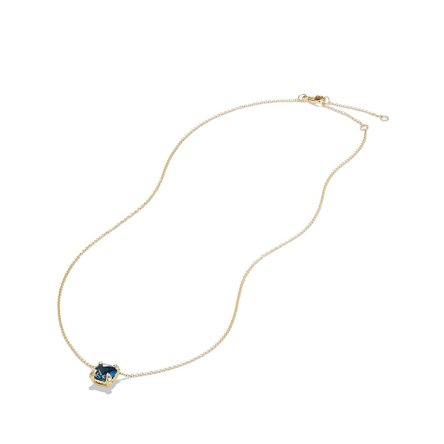 David Yurman Petite Chatelaine Pendant Necklace in Gold with Hampton Blue Topaz 2