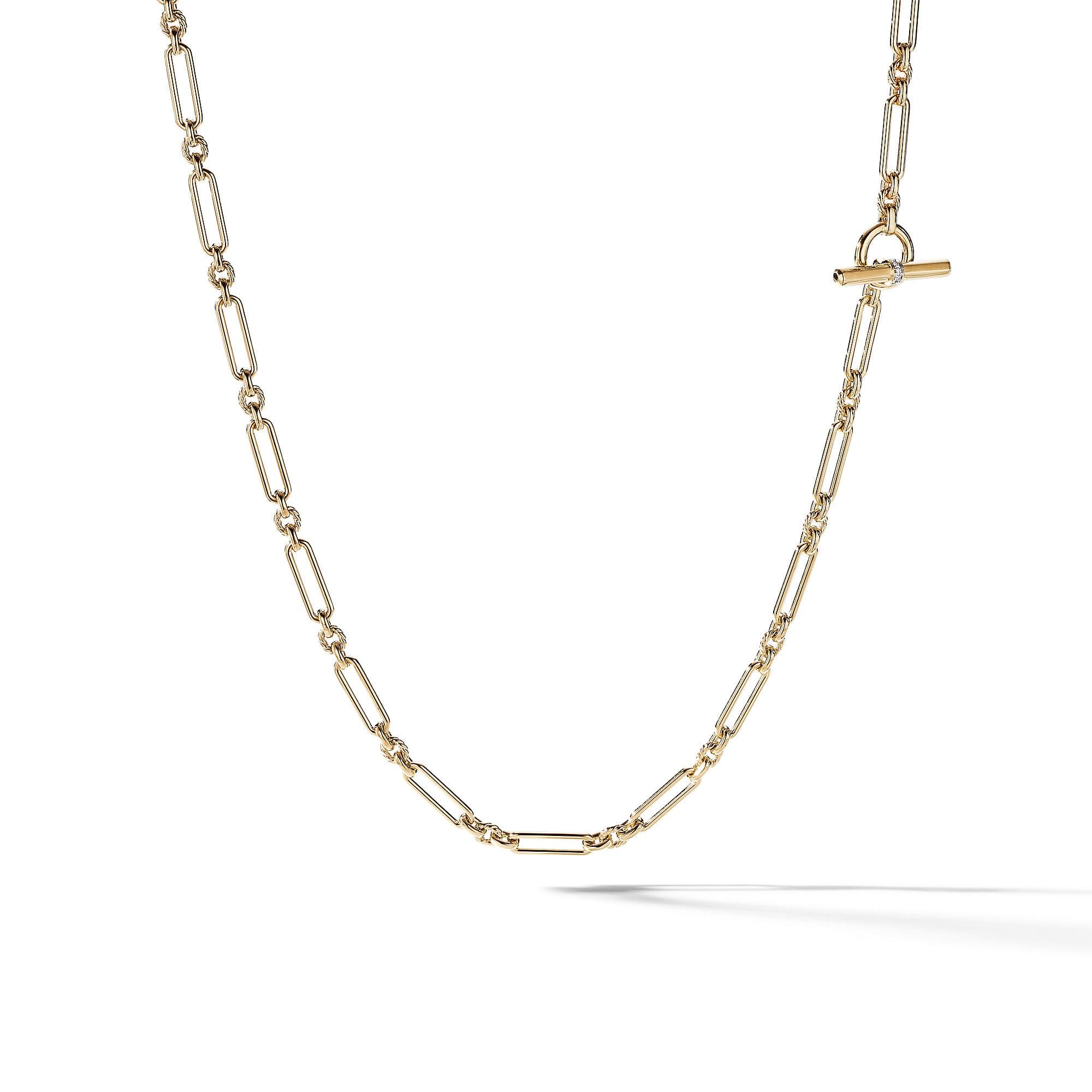 Lexington Chain Necklace in Gold with Diamond Toggle