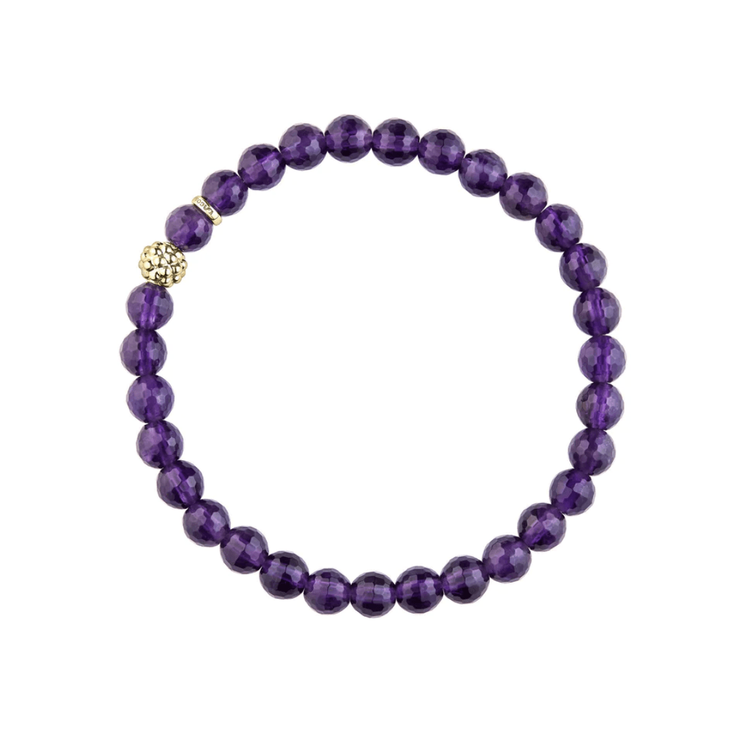 Lagos Caviar Icon Amethyst Gold Station Bead Bracelet 1