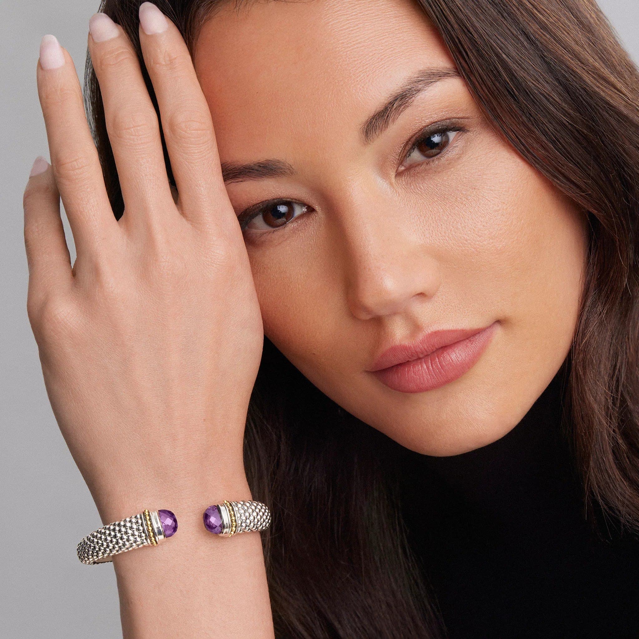 Lagos Caviar Color 12mm Amethyst Cuff Bracelet 1