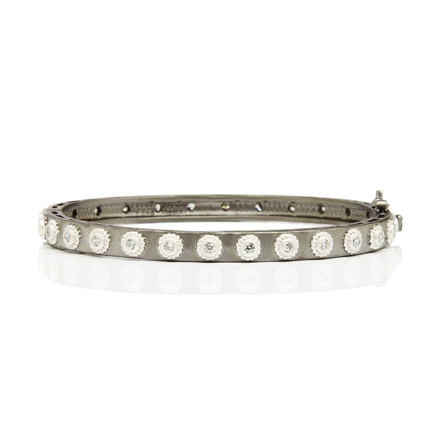 Freida Rothman Signature Studded Eternity Hinge Bangle