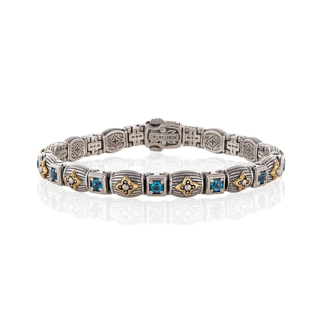 Konstantino Delos 2 Blue Topaz Link Bracelet 0