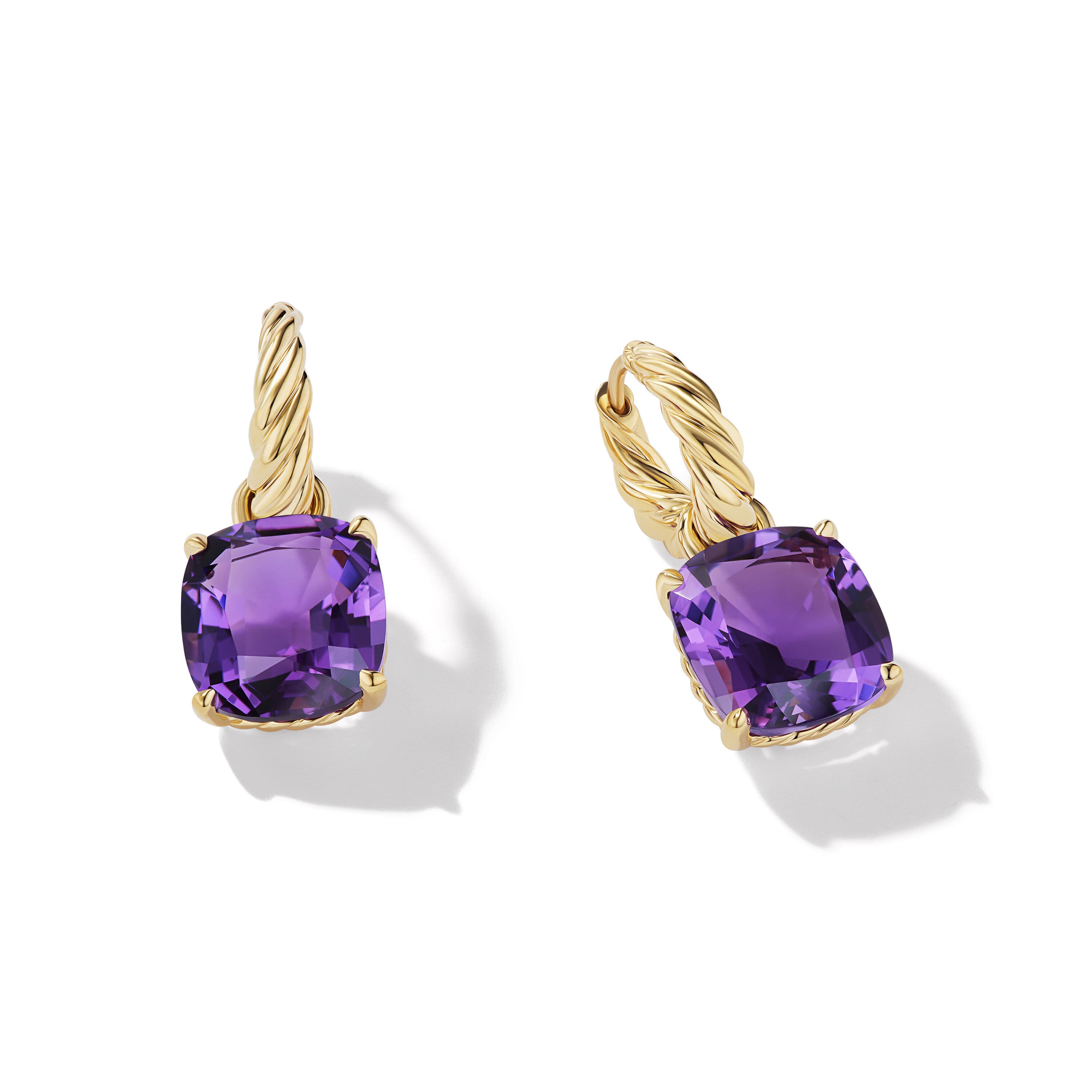 David Yurman Marbella Drop Earrings in Gold with Amethyst 1