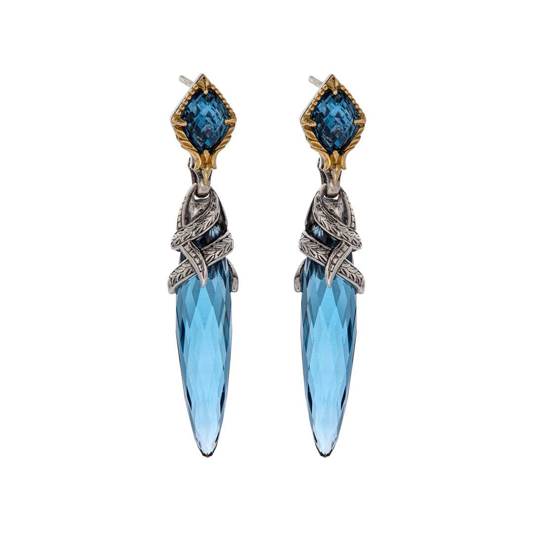 Konstantino Anthos Collection Blue Spinel Spike Drop Earrings