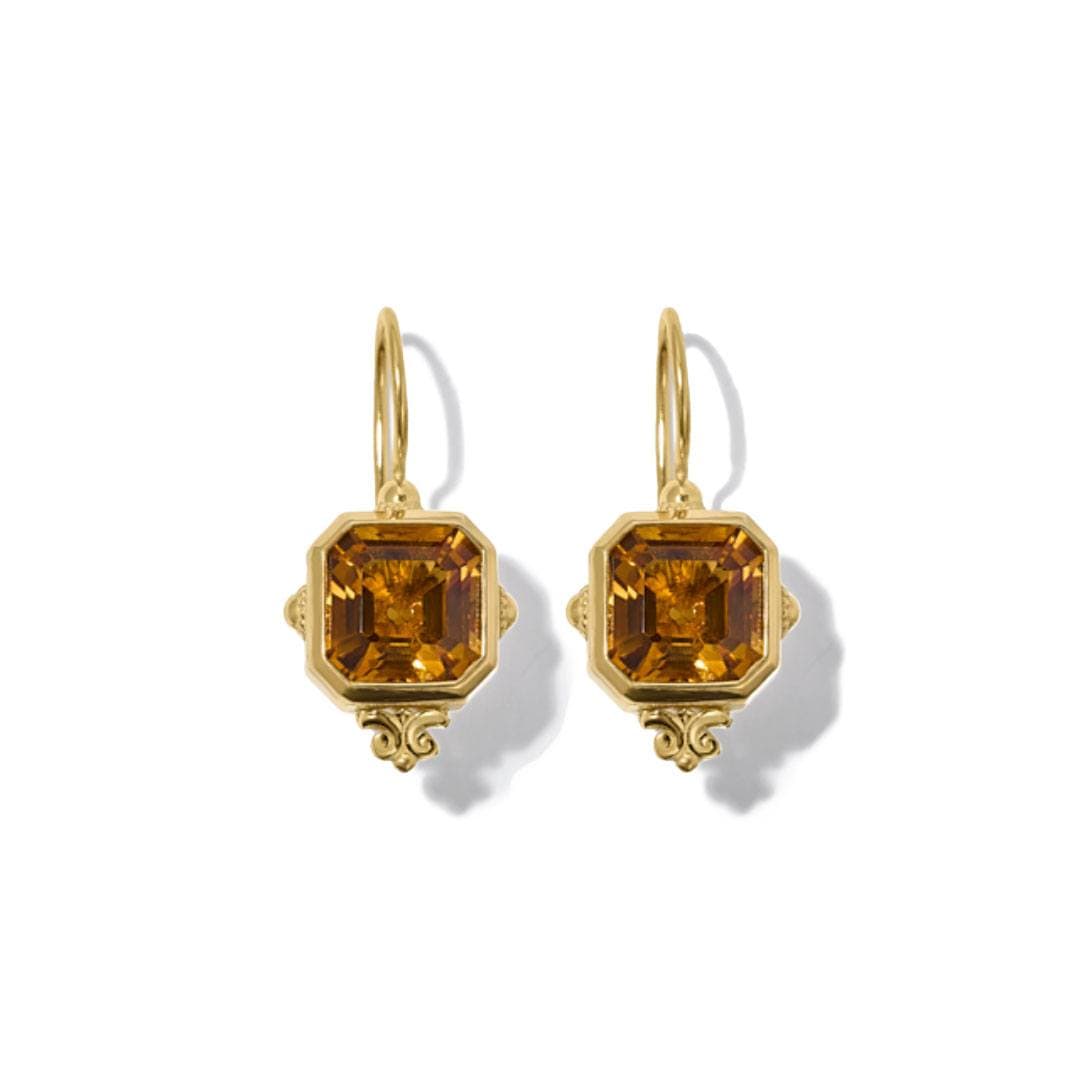 Konstantino Alexandria Step Cut Citrine Drop Earrings