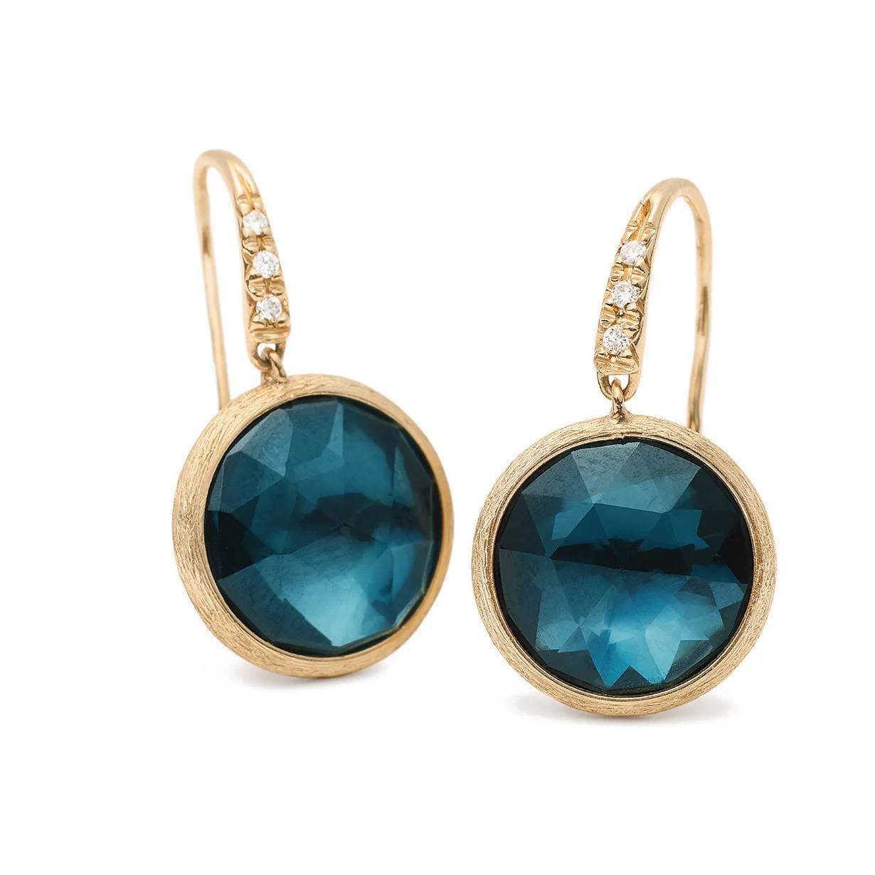 Marco Bicego Jaipur Color London Blue Topaz Drop Earrings with Diamonds 2