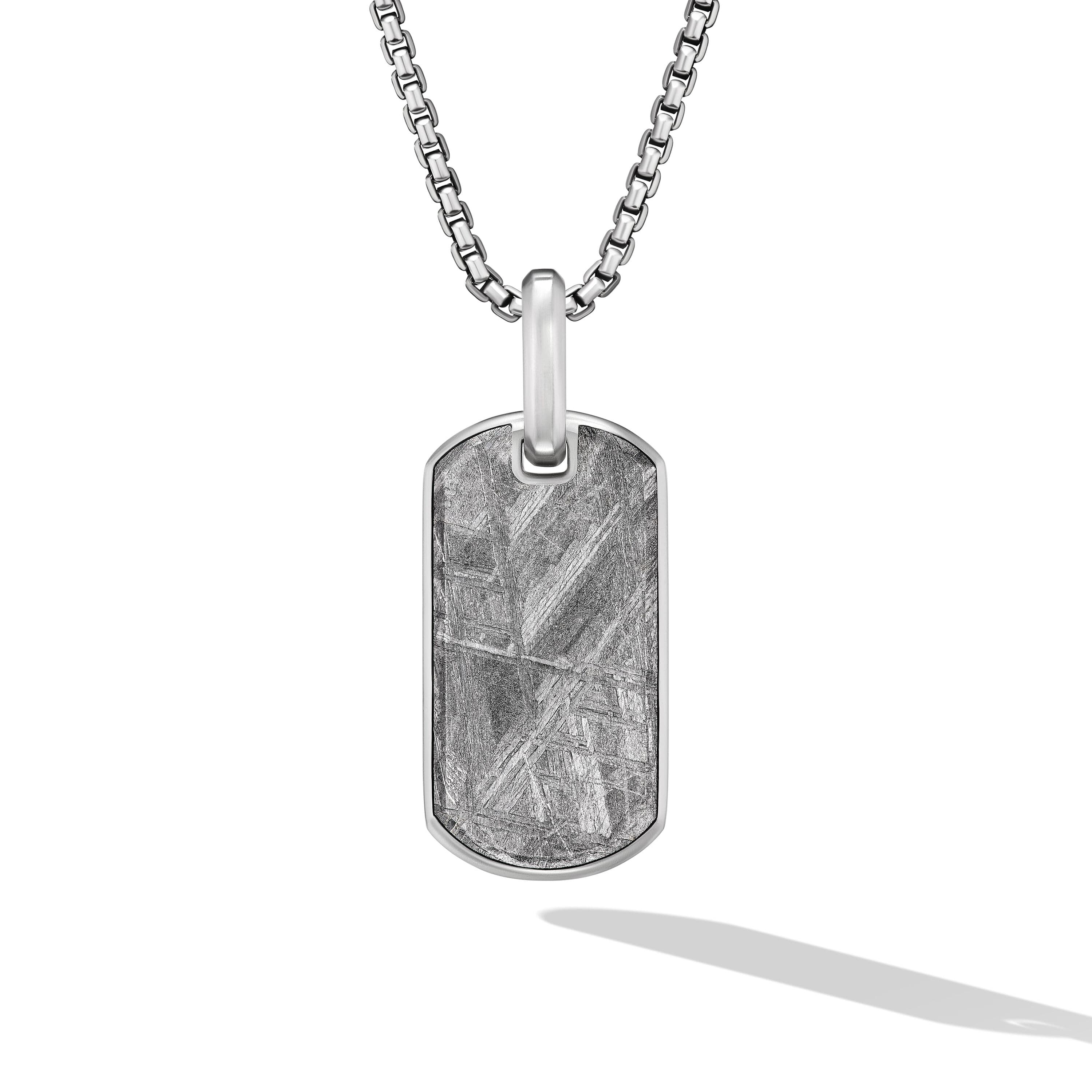 David Yurman 27mm Chevron Tag in Sterling Silver with Meteorite 0