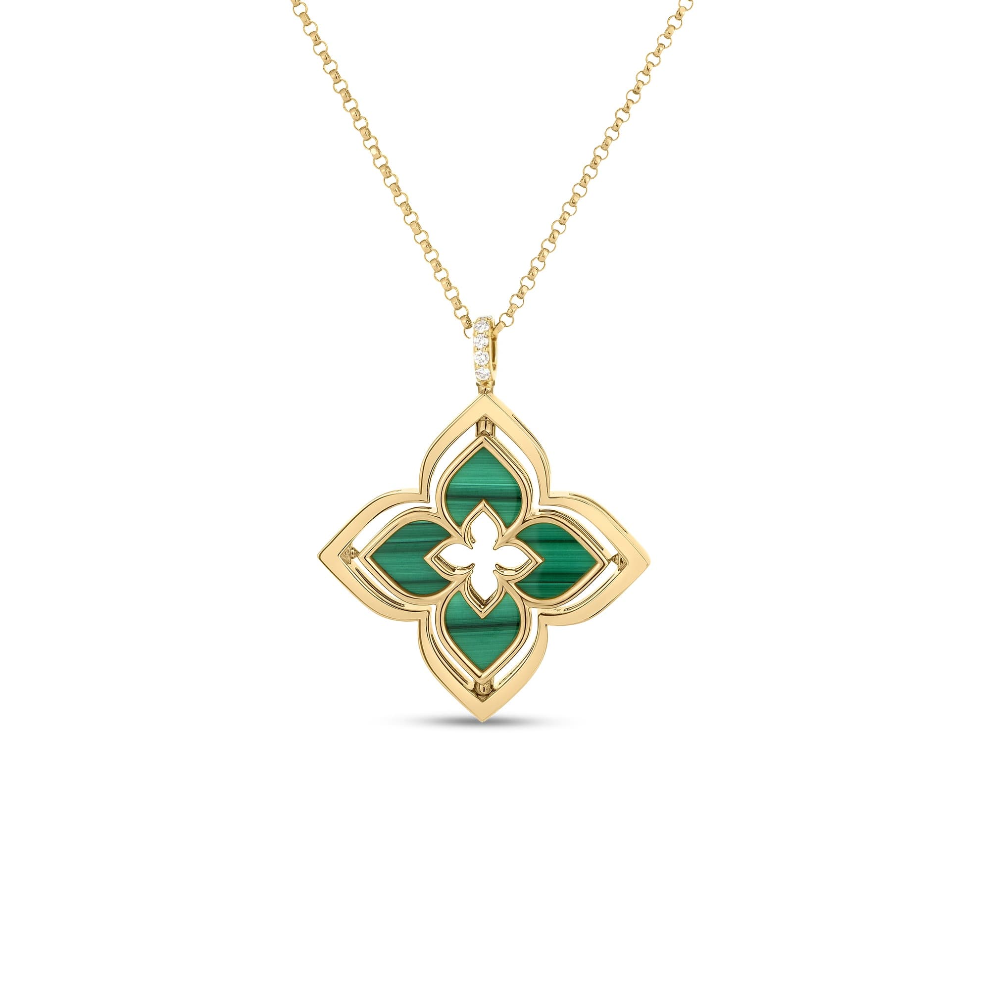 Roberto Coin Venetian Princess Reversible Pendant Necklace with Malachite and Diamonds