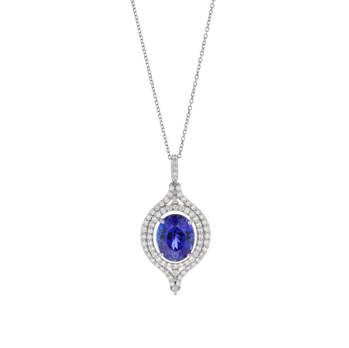 5.11 CT Tanzanite Pendant with Diamonds