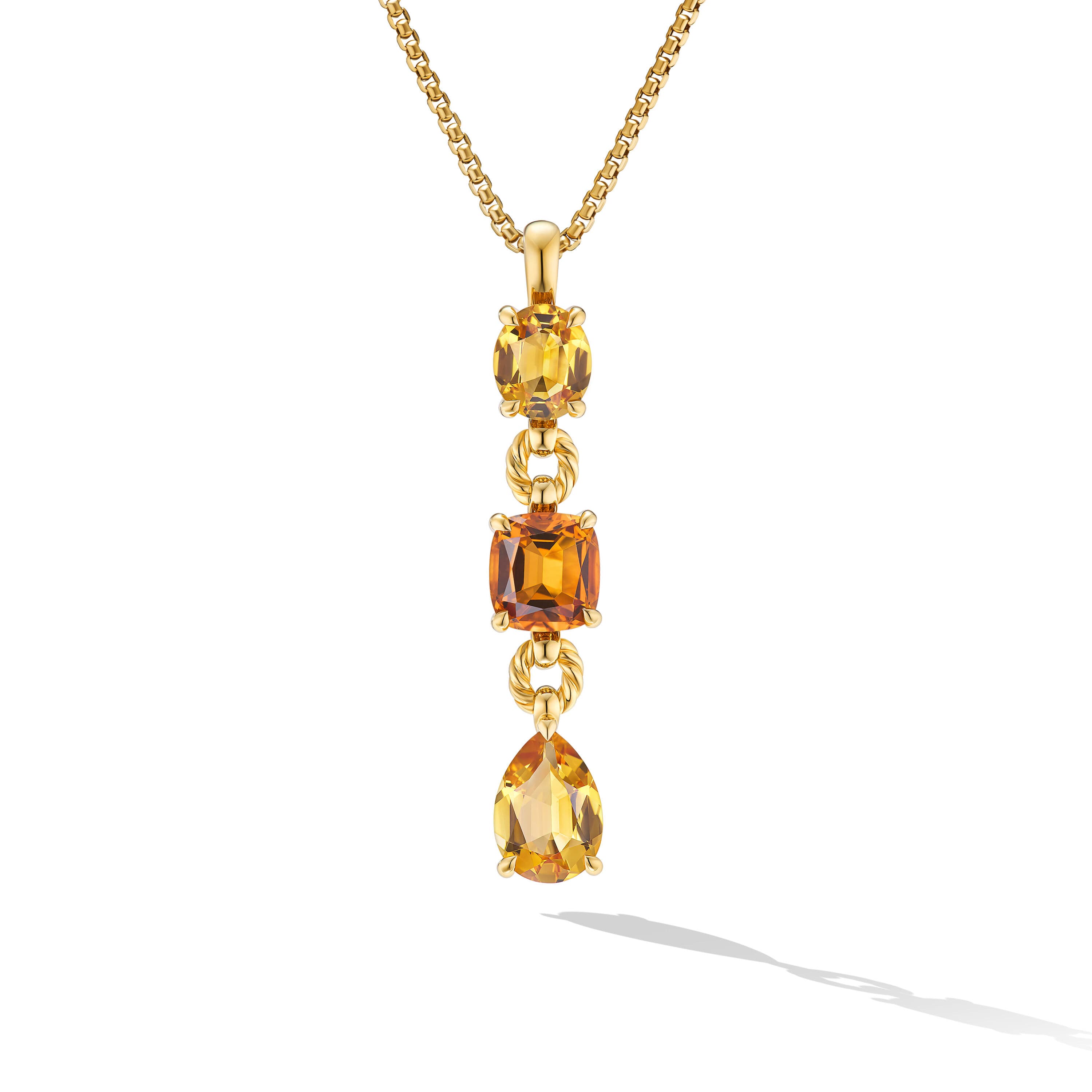 David Yurman Marbella Y Pendant in 18K Yellow Gold with Citrine and Madeira Citrine 0