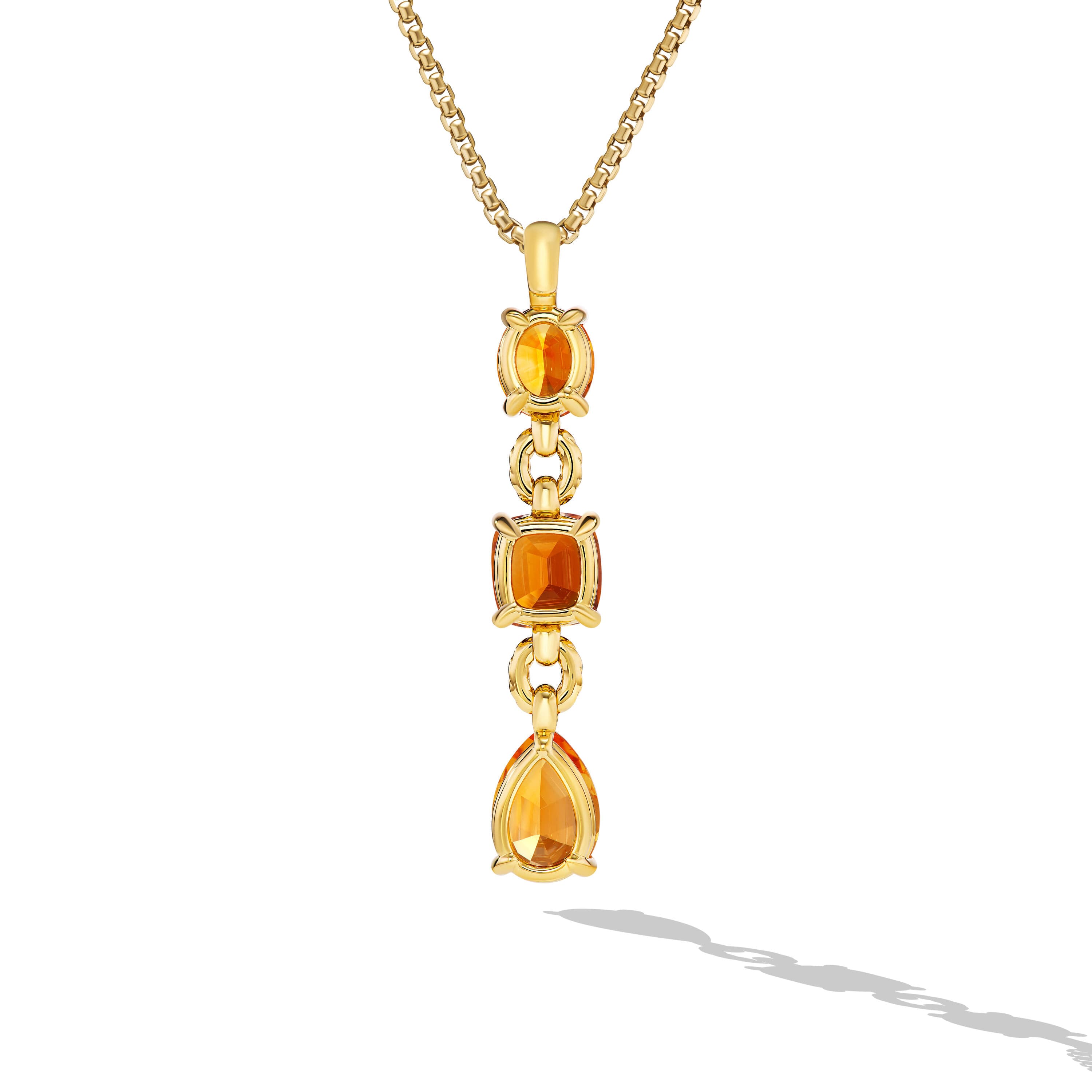 David Yurman Marbella Y Pendant in 18K Yellow Gold with Citrine and Madeira Citrine 1