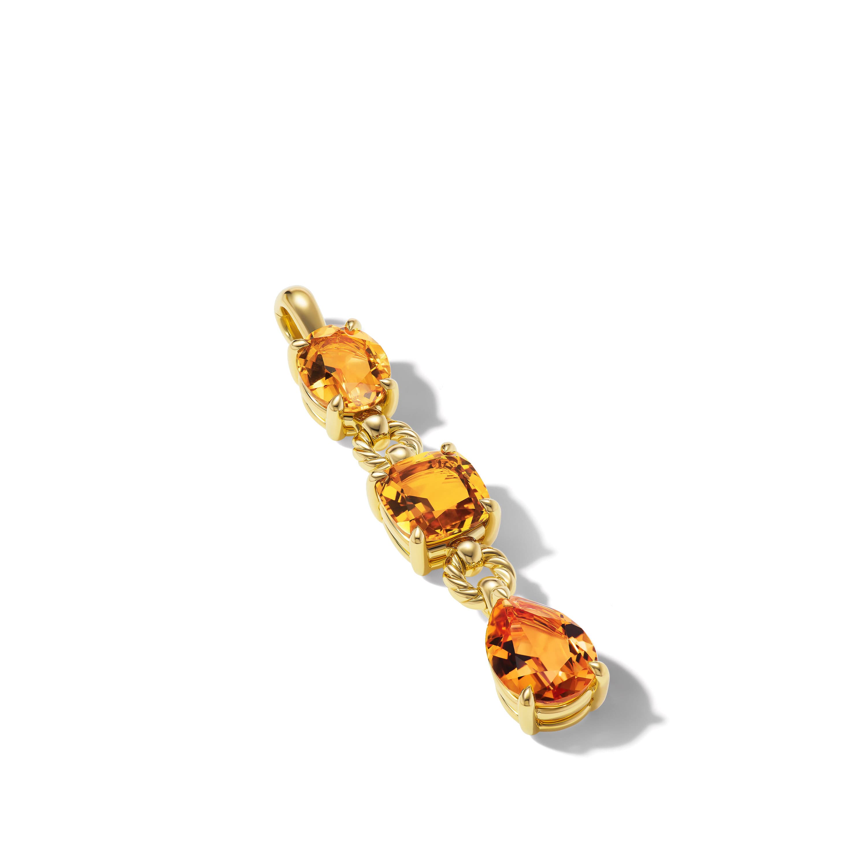 David Yurman Marbella Y Pendant in 18K Yellow Gold with Citrine and Madeira Citrine 2