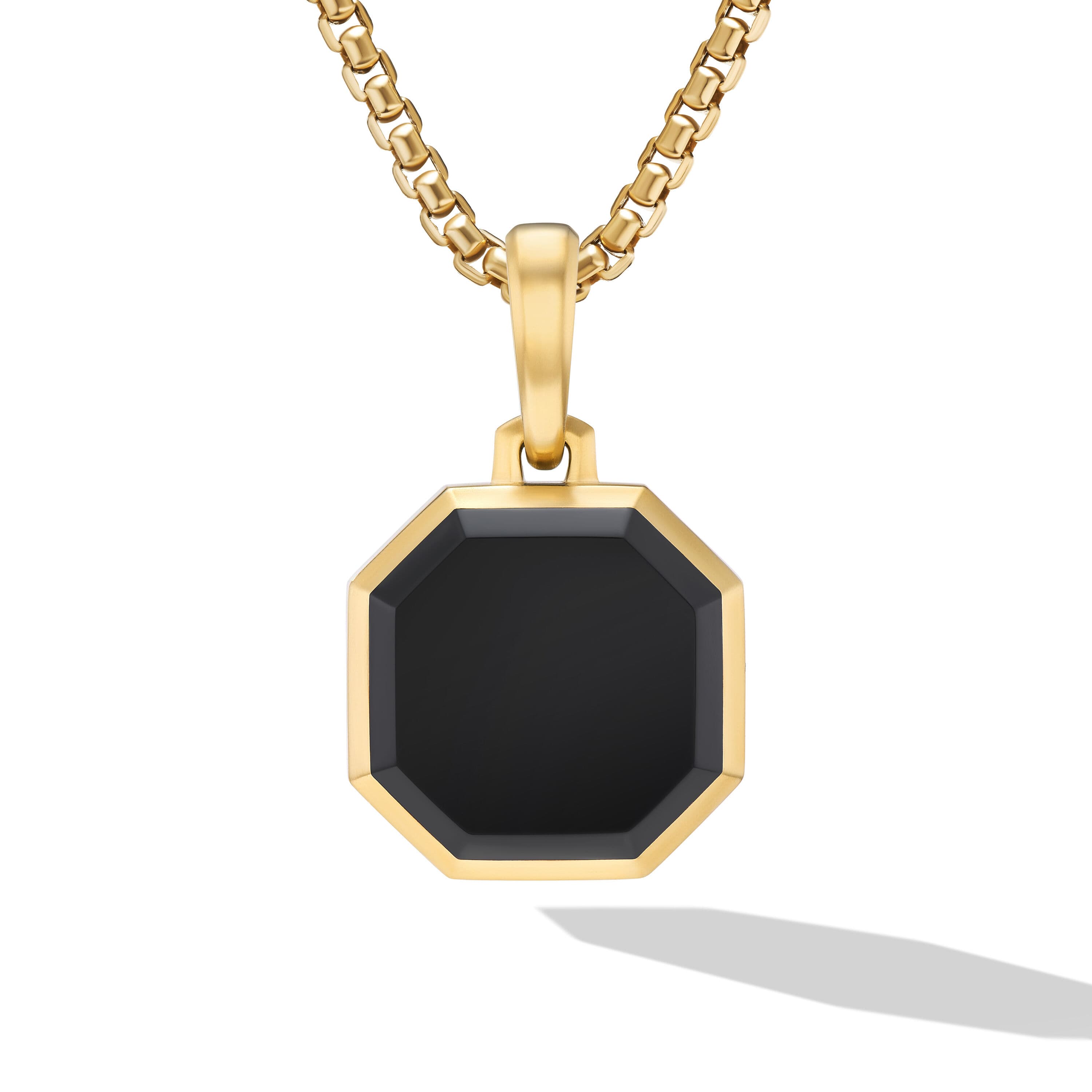 David Yurman Faceted Stone Amulet in Yellow Gold with Black Onyx