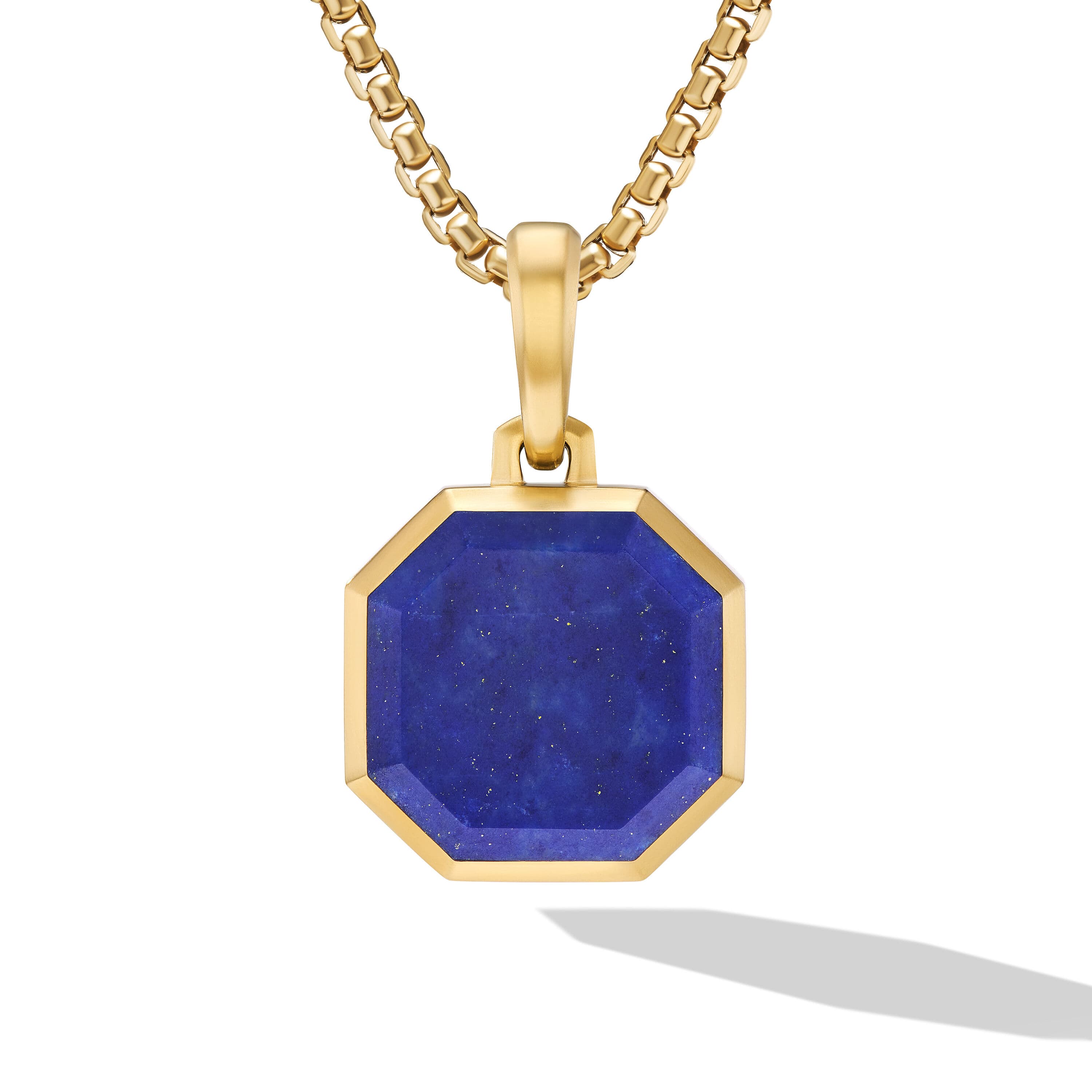 David Yurman Faceted Stone Amulet in Yellow Gold with Lapis 0