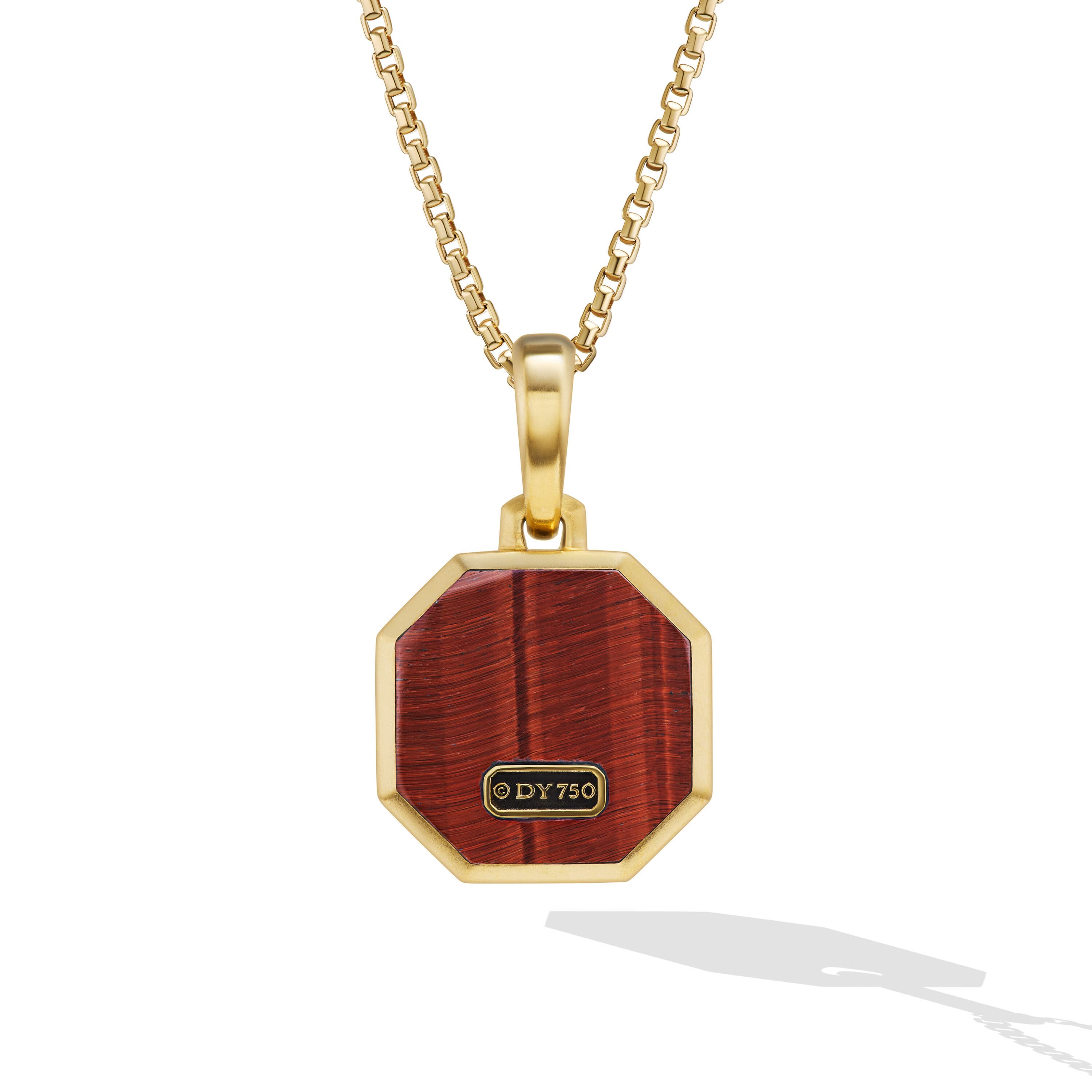 David Yurman Faceted Stone Amulet in Yellow Gold with Tiger's Eye 1