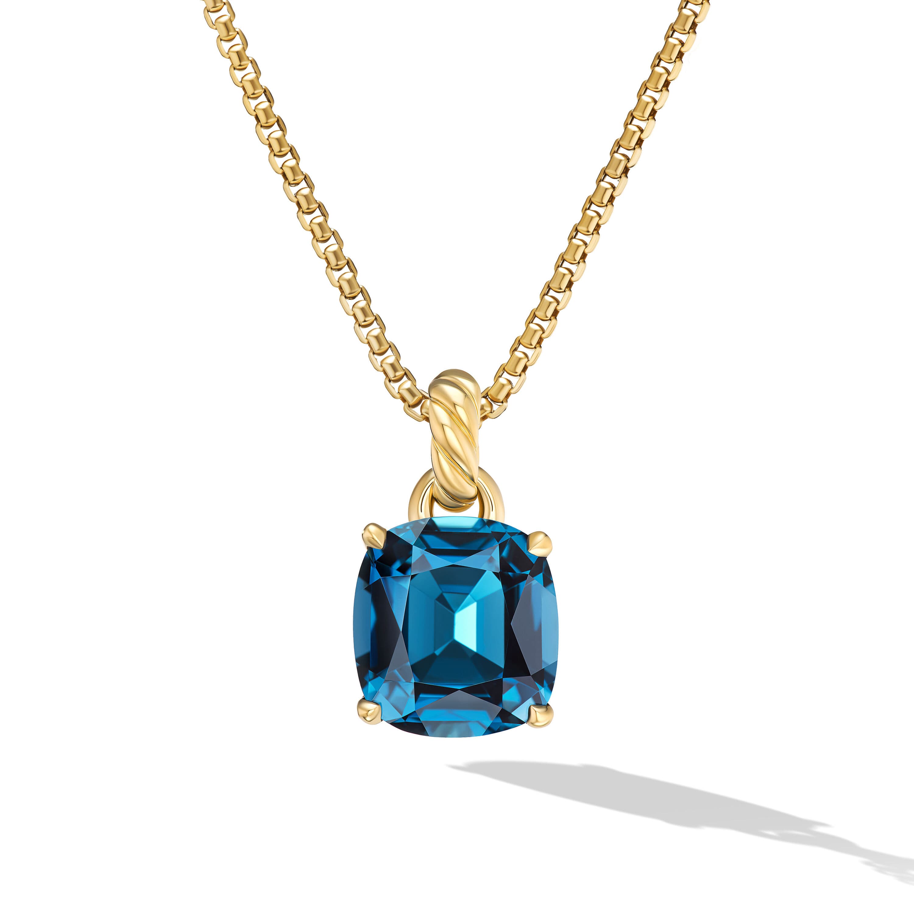 David Yurman Marbella Pendant in Gold with Hampton Blue Topaz 0