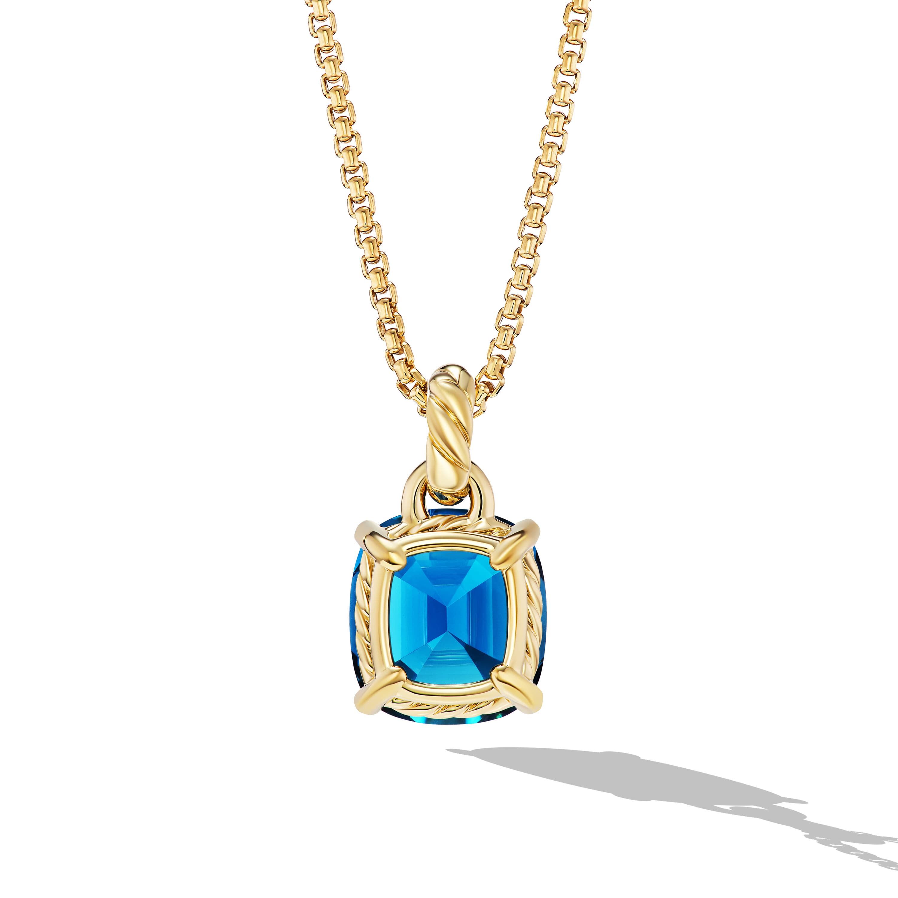 David Yurman Marbella Pendant in Gold with Hampton Blue Topaz 1