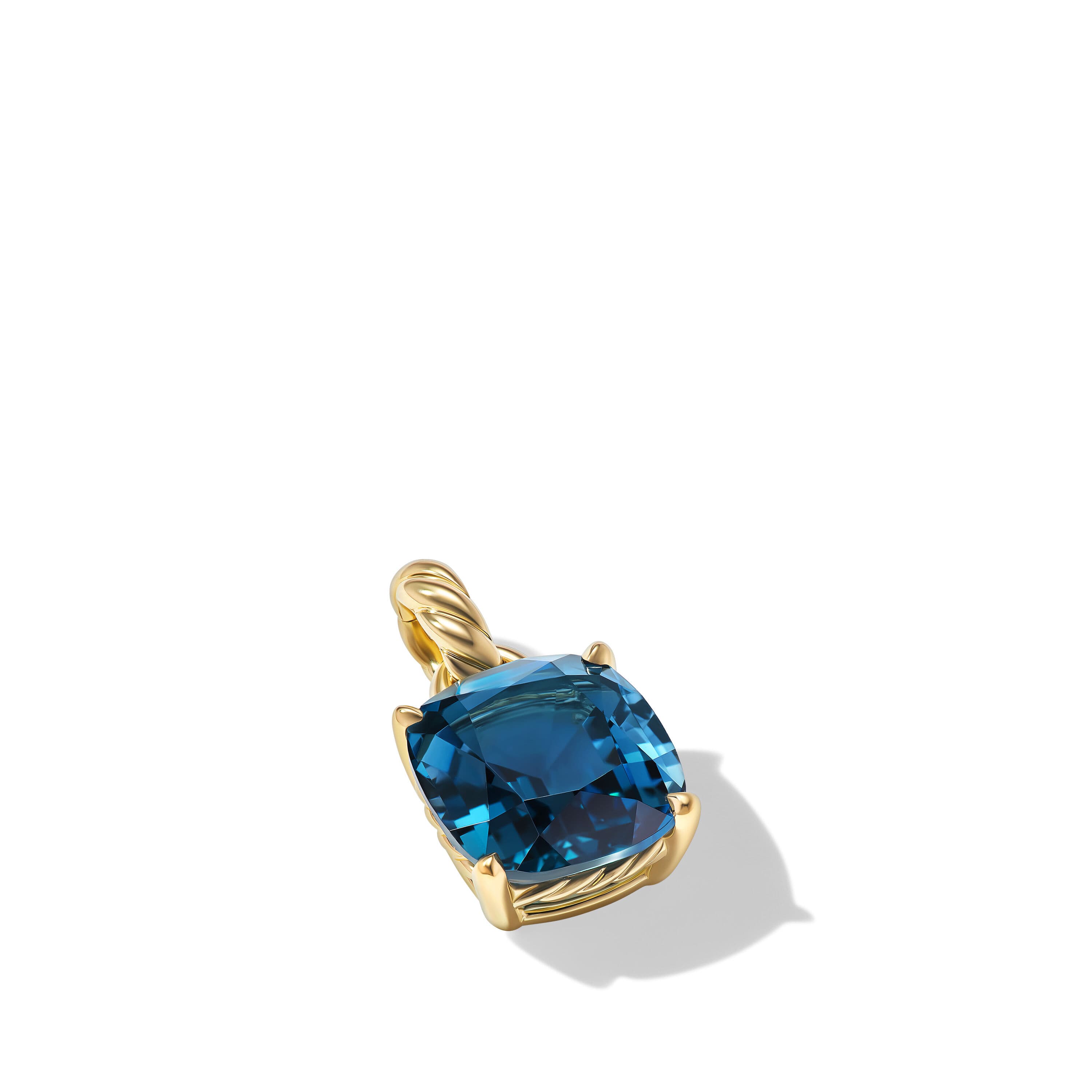 David Yurman Marbella Pendant in Gold with Hampton Blue Topaz 2