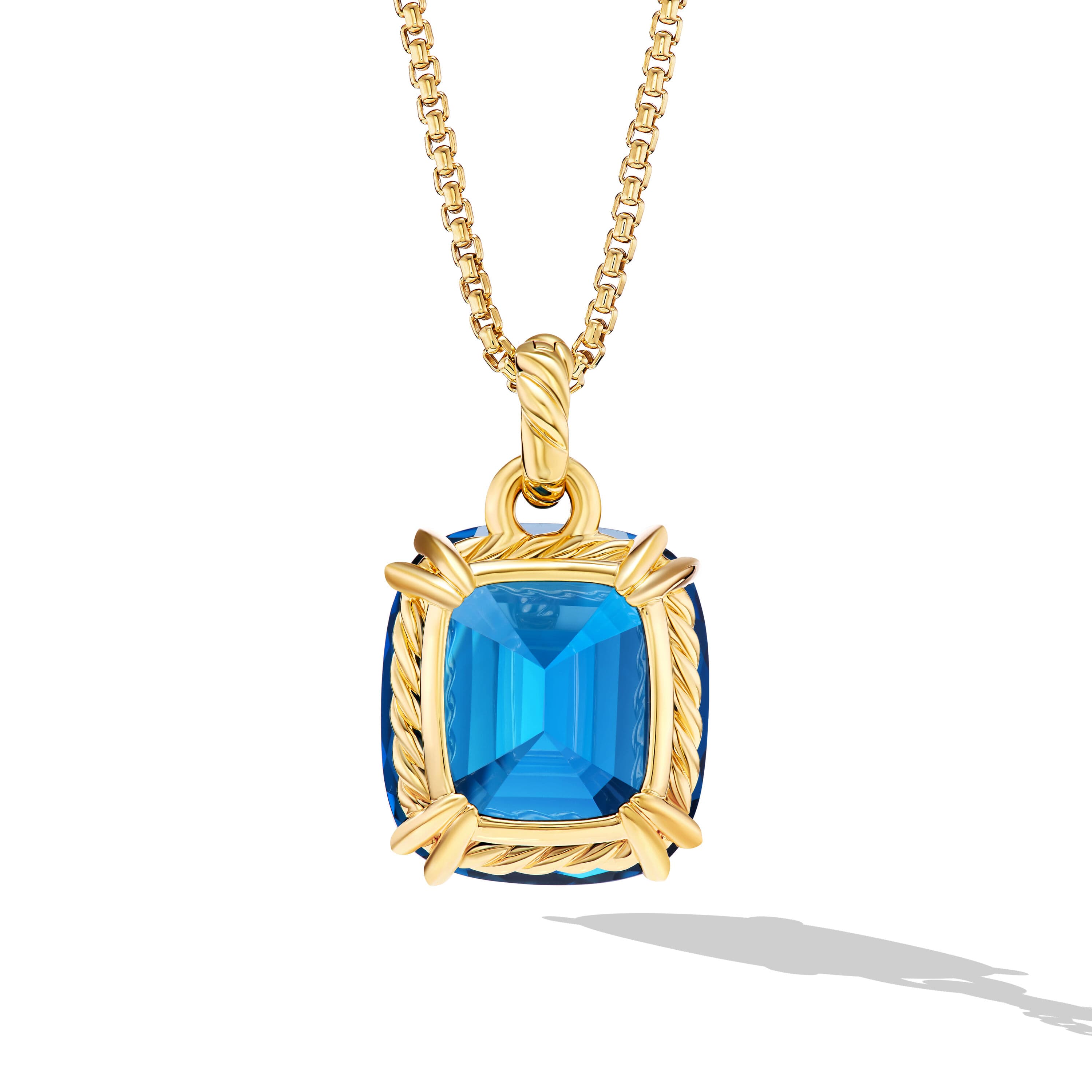 David Yurman Marbella 22mm Pendant in Gold with Hampton Blue Topaz 1