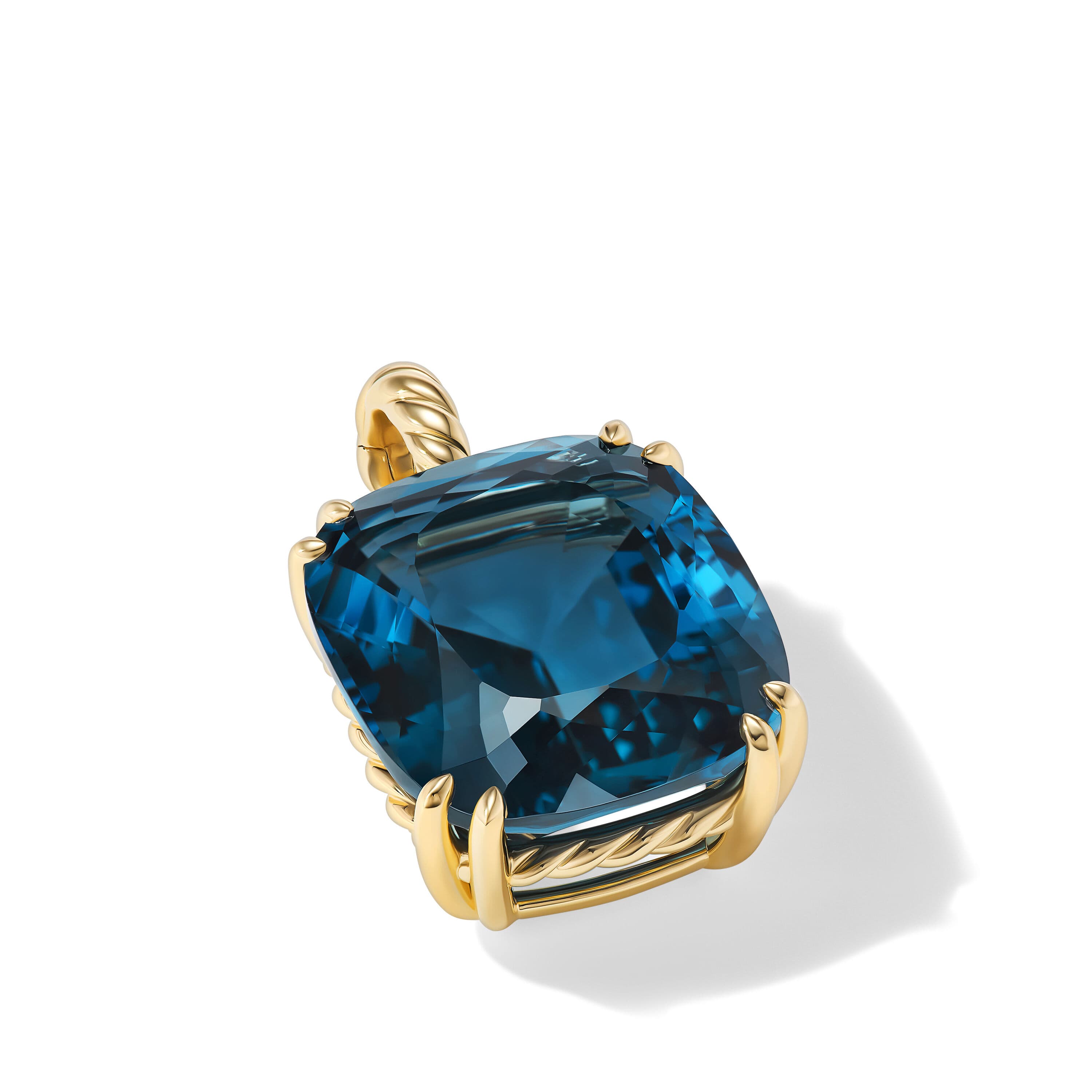 David Yurman Marbella 22mm Pendant in Gold with Hampton Blue Topaz 2