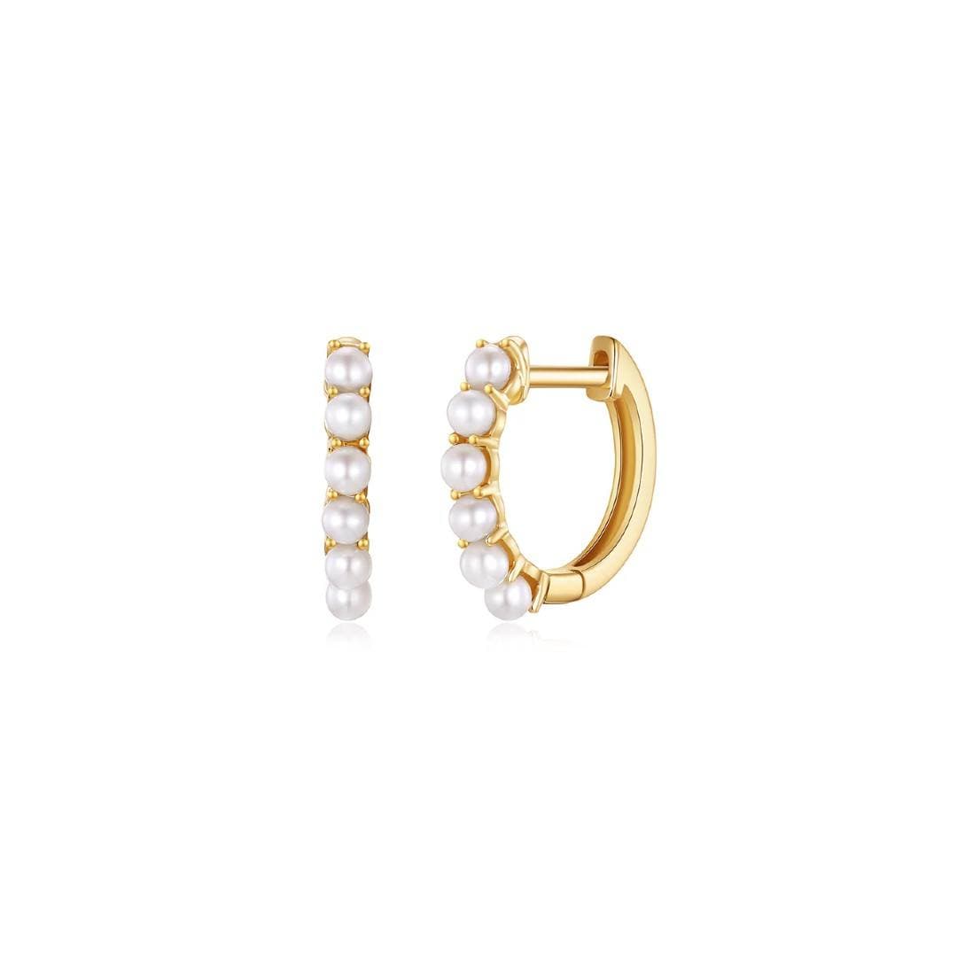 11mm Pearl Huggie Earrings