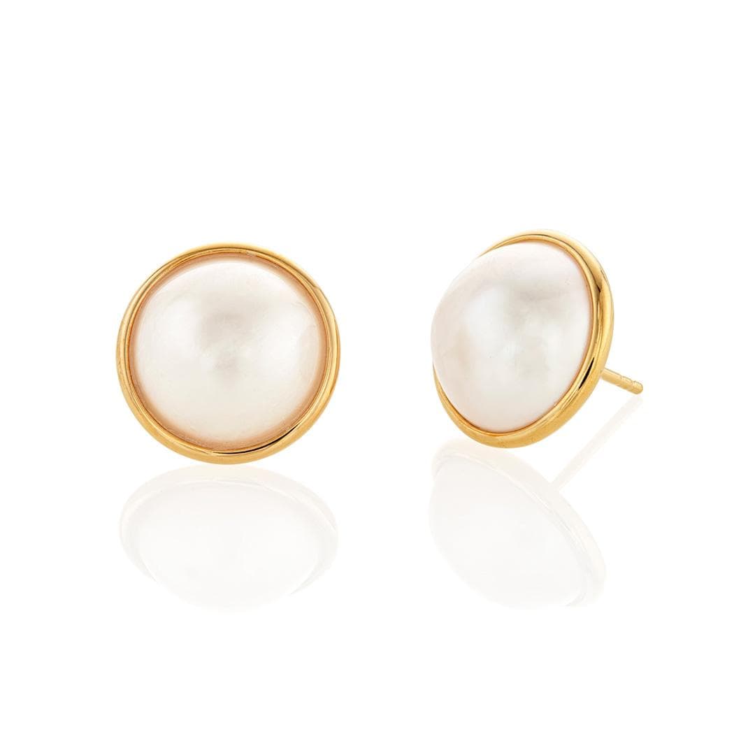 15mm Mabe Pearl Stud Earrings