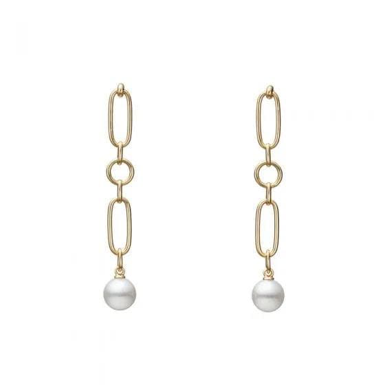 Mikimoto M Code Akoya Cultured Pearl Earrings in 18K Yellow Gold
