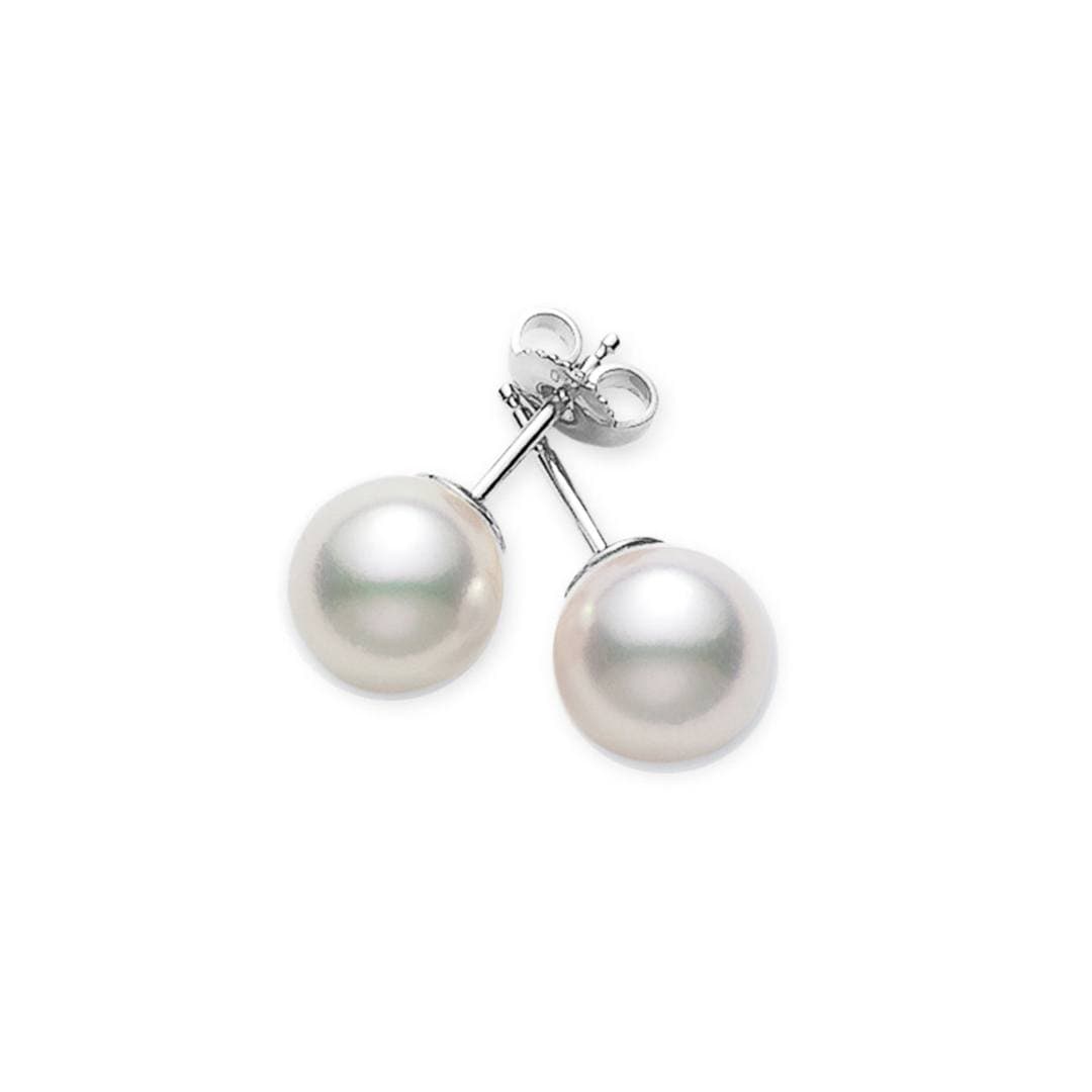 Mikimoto 6.5-6mm AA Pearl Stud Earrings in White Gold