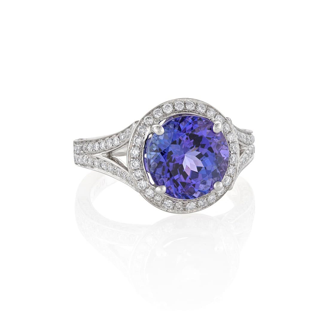 4.34 CT Tanzanite Ring with Diamonds 1