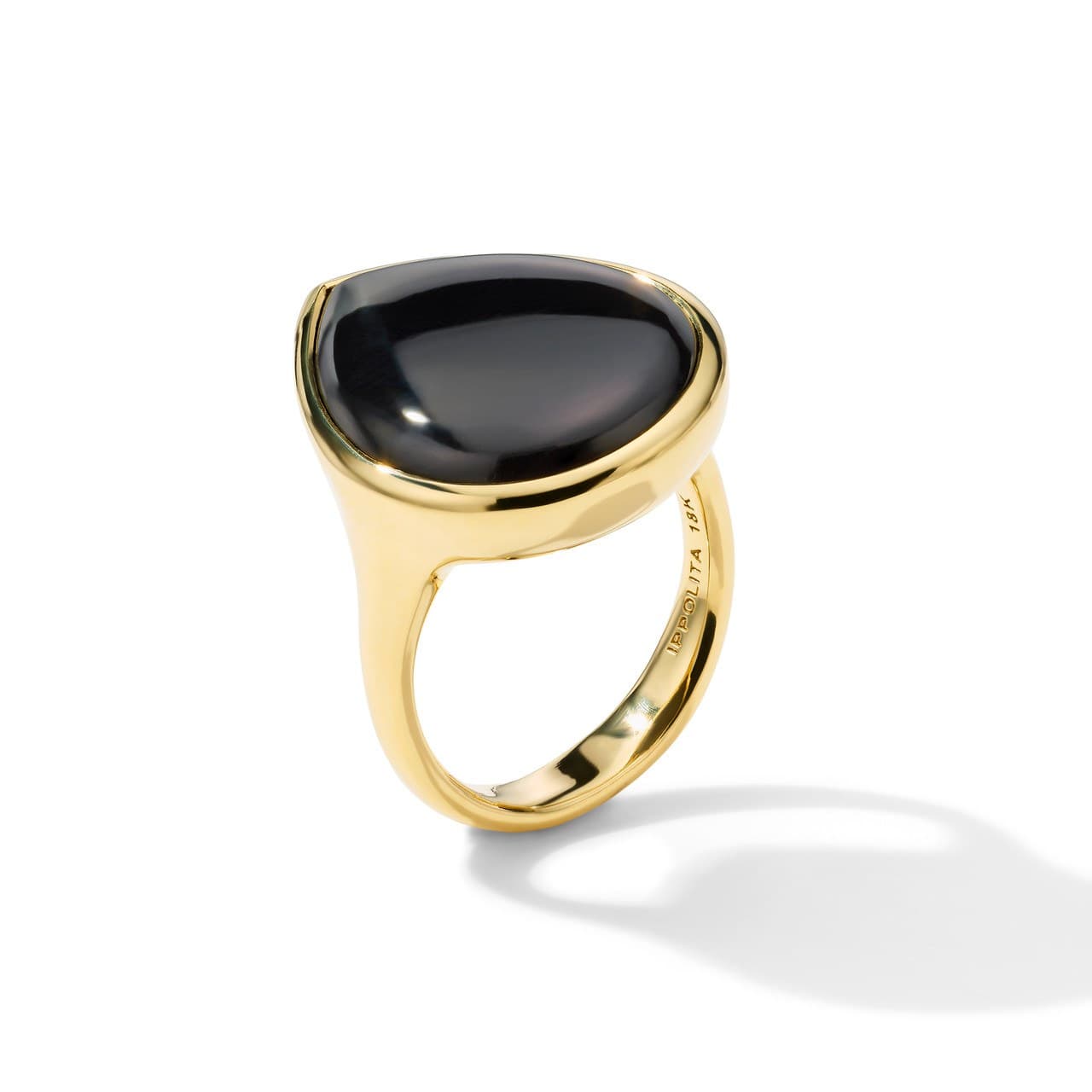 Ippolita Polished Rock Candy Medium 18k Gold Teardrop Black Onyx Ring 1