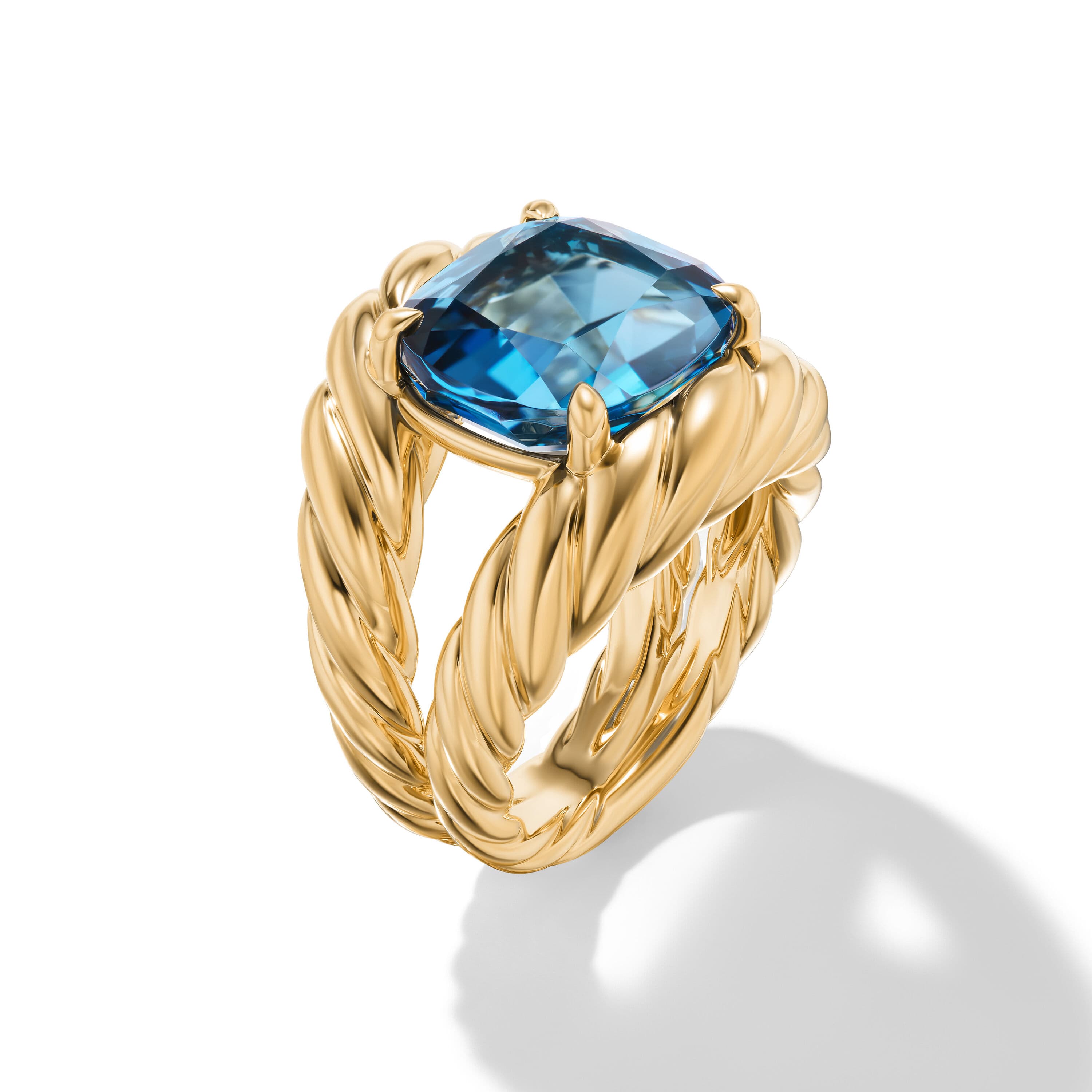 David Yurman Marbella Ring in 18K Yellow Gold with Hampton Blue Topaz 1