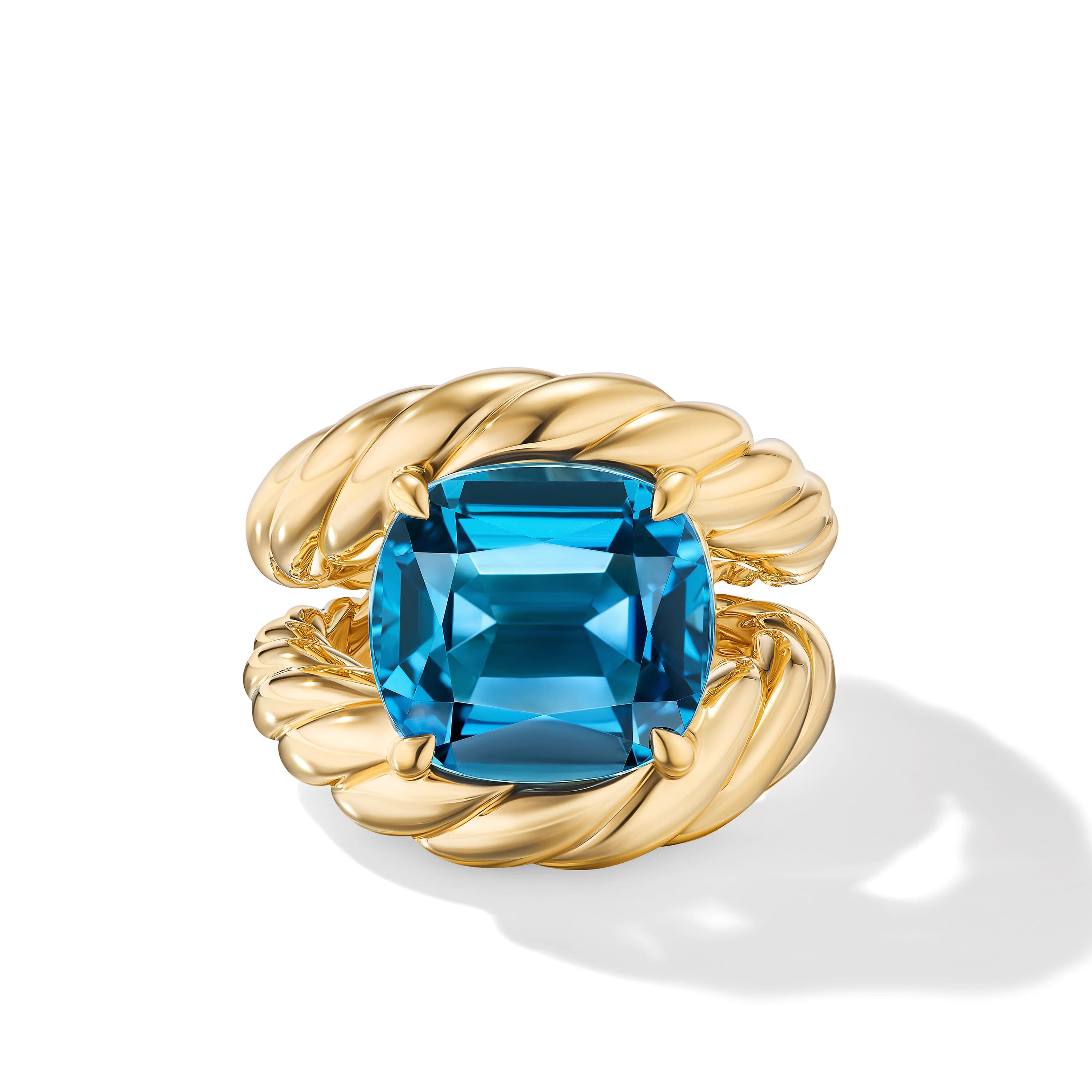 David Yurman Marbella Ring in 18K Yellow Gold with Hampton Blue Topaz 2