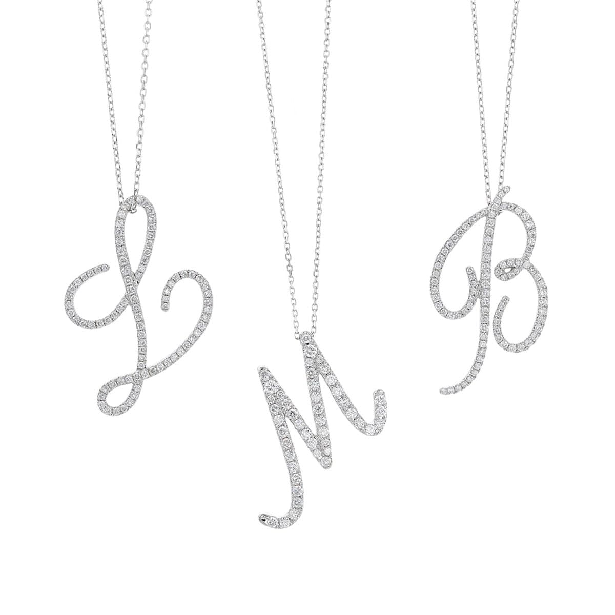 Script Diamond Initial Necklace