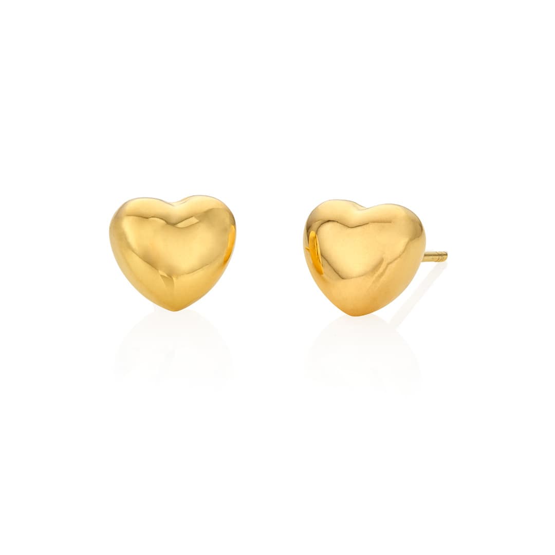 Puffed Heart Stud Earrings 0