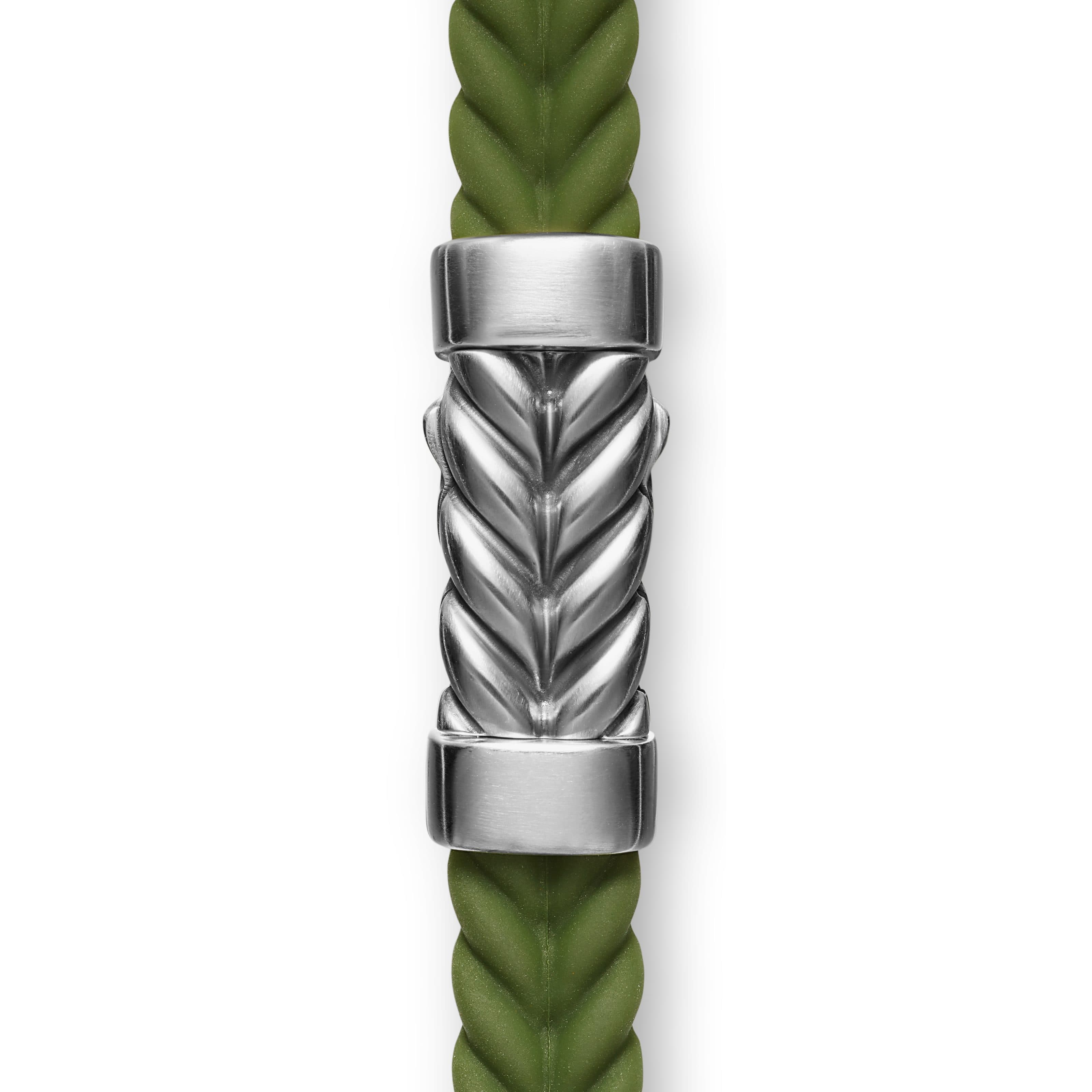 David Yurman 6mm Green Rubber Chevron Bracelet 3