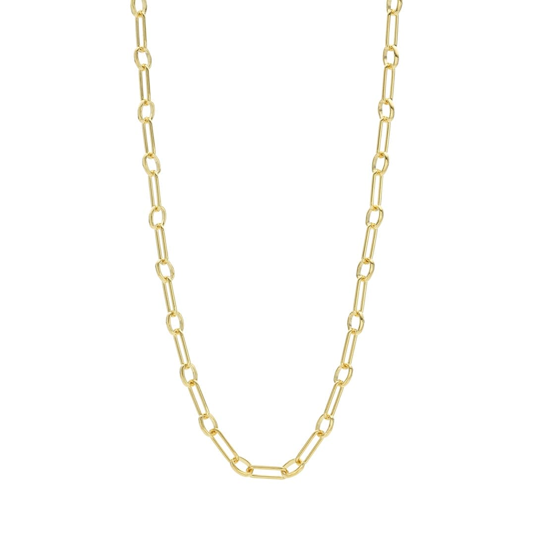 Paperclip and Oval Link Chain Necklace