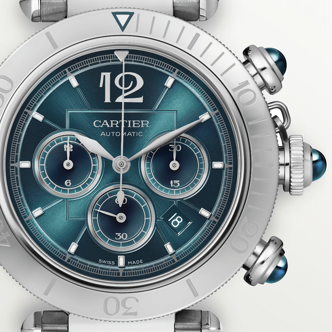 Pasha de Cartier Chronograph Watch with Blue Dial 3