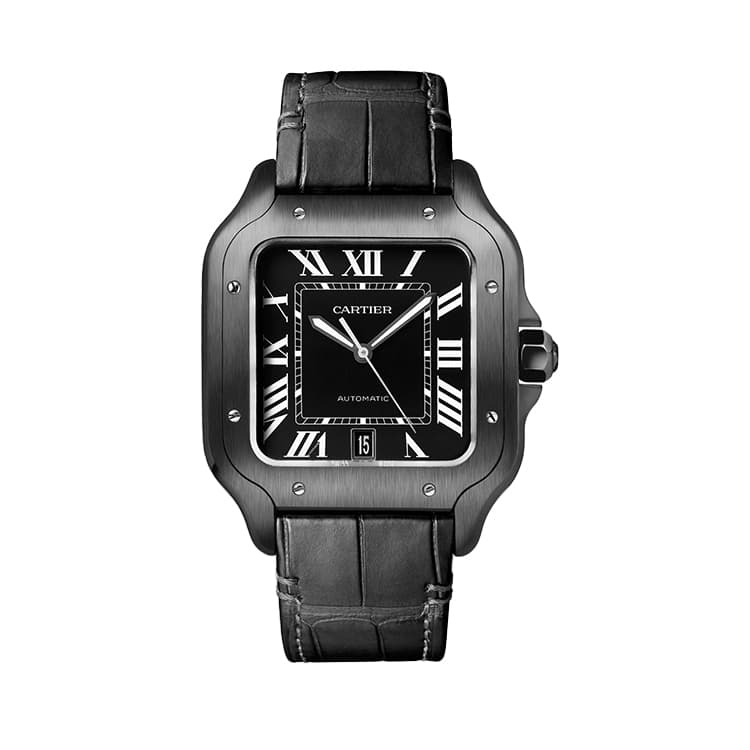 Santos de Cartier Steel and Rubber Watch, large
