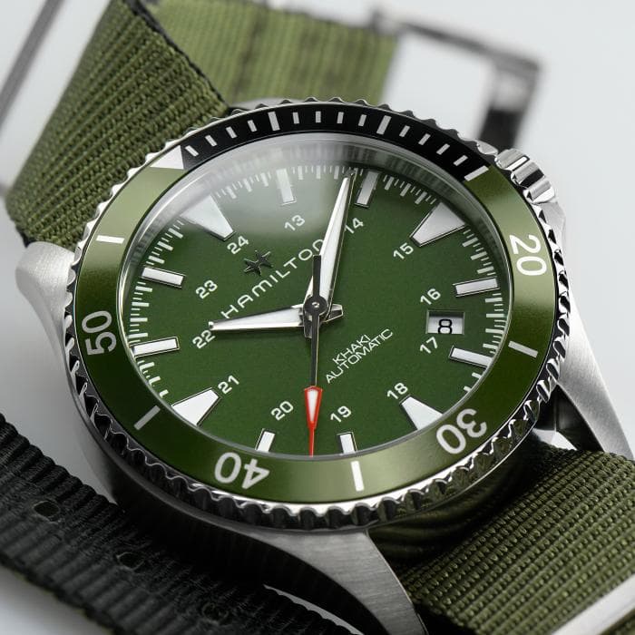 Hamilton Khaki Navy Scuba Auto Watch with Green Dial 3