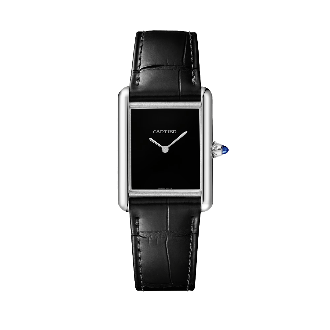 Tank Must de Cartier Watch in Black, large model