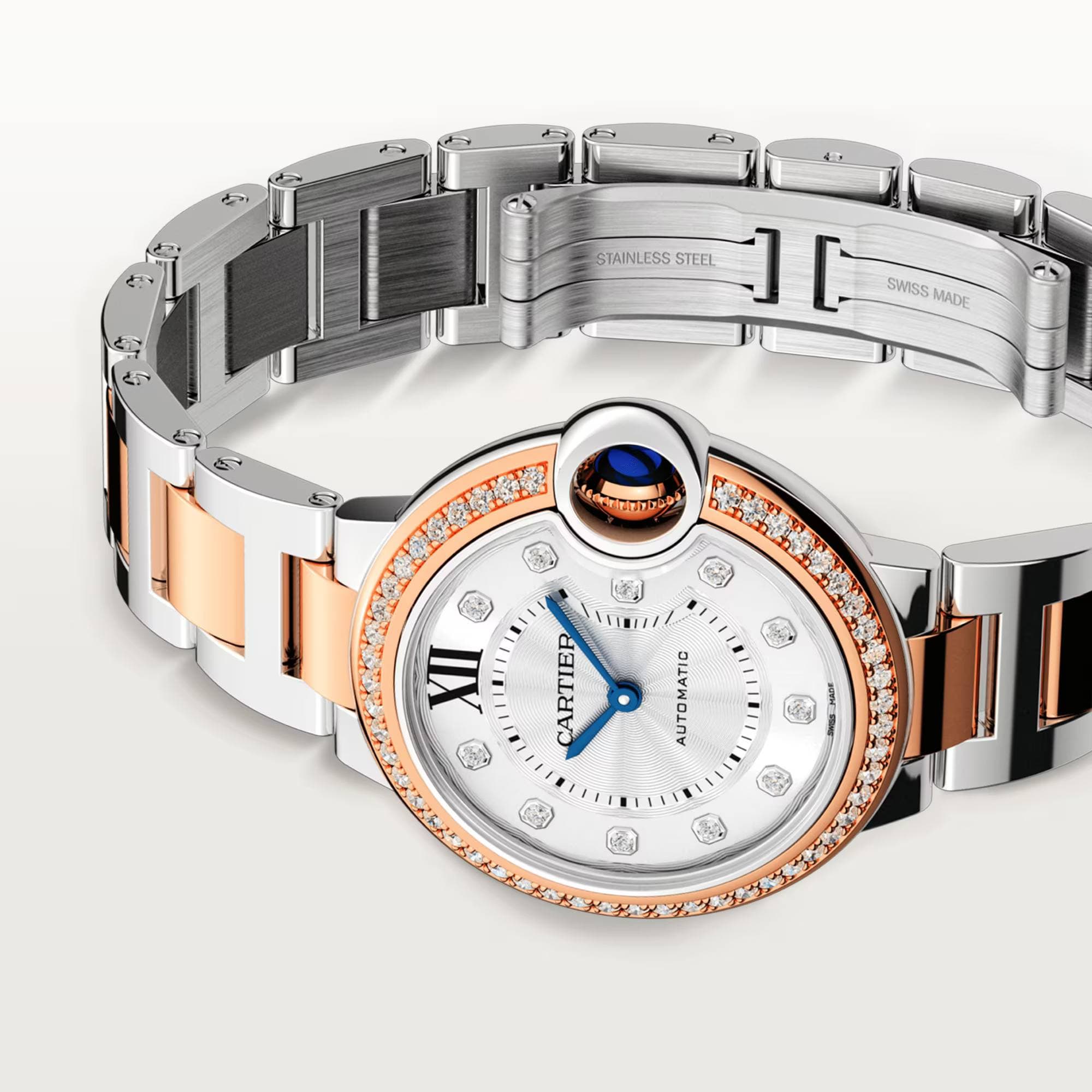 Ballon Bleu de Cartier Watch with Rose Gold and Diamonds, 33mm 2