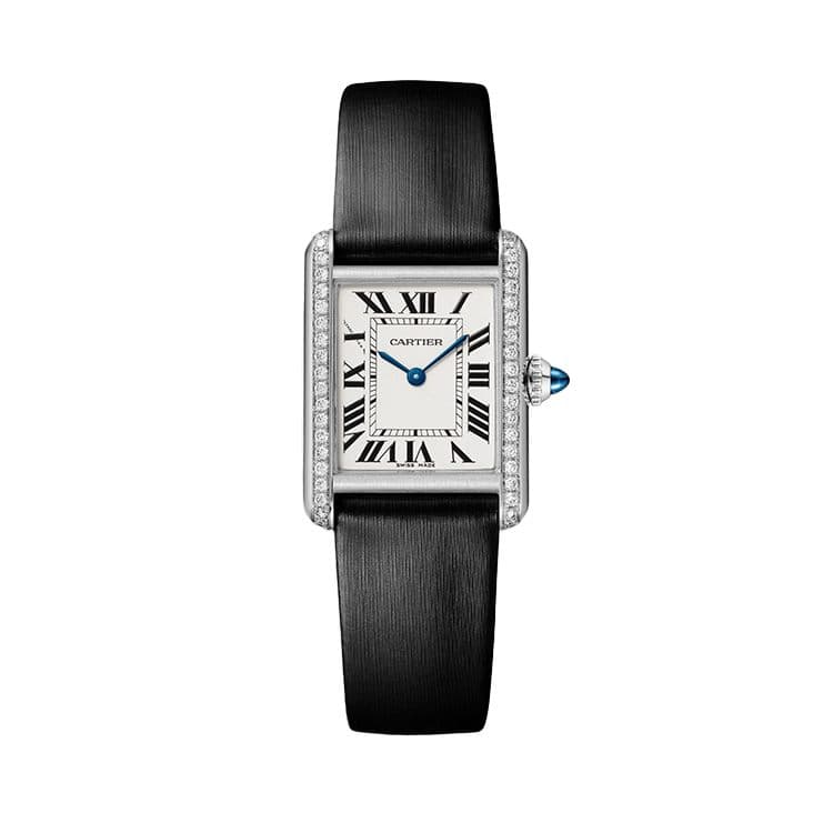 Cartier Tank Must Watch with Diamonds and Calfskin Strap, small
