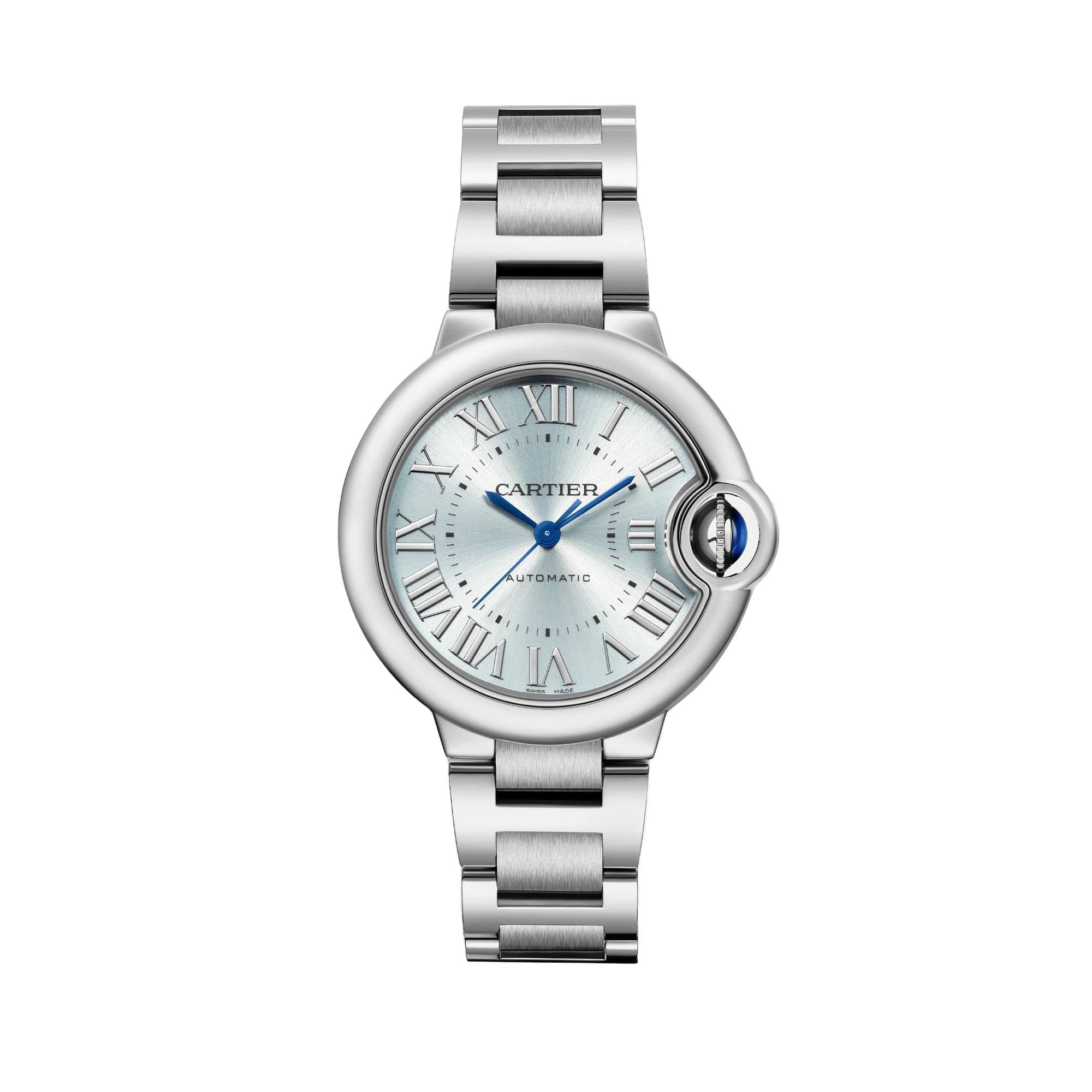 Ballon Bleu de Cartier Watch, Blue Silvered Sunray-Brushed Dial, 33mm 1