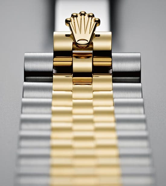 The Rolex clasp and bracelets are the product of a complex alchemy of form and function.