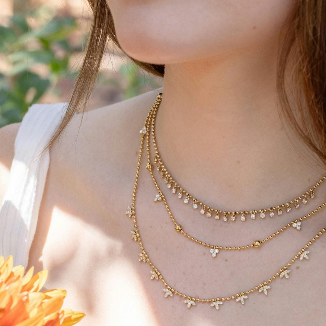 Yellow Gold Beaded Necklaces