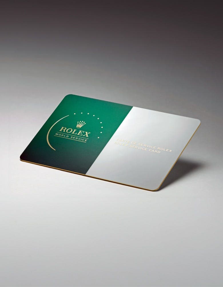 Rolex service warranty card