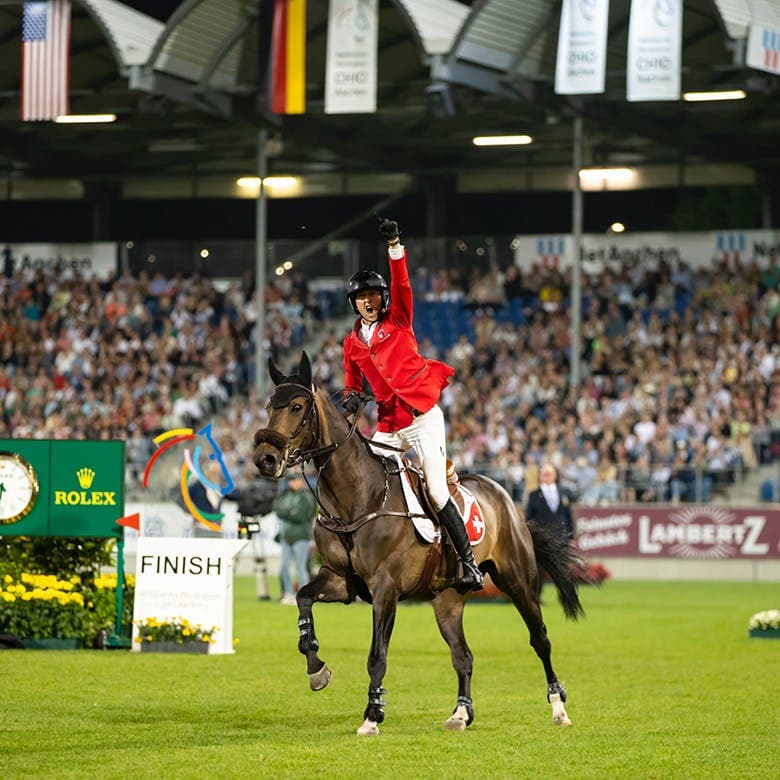 Widely considered the greatest challenge in equestrianism, the Rolex Grand Slam of Show Jumping rewards the rider who wins, consecutively, the Grand Prix at three of the four show jumping Majors, namely, The Dutch Masters in ’s-Hertogenbosch, the CSIO Spruce Meadows ‘Masters’ Tournament in Calgary, the CHIO Aachen and the CHI Geneva.